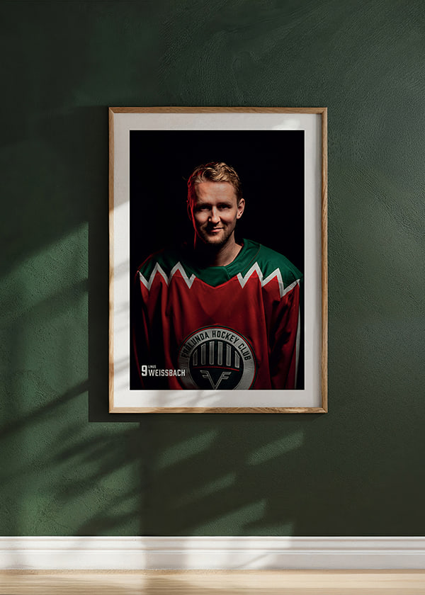 Poster Linus Weissbach #9 Frölunda HC 2025/2026 crossfade