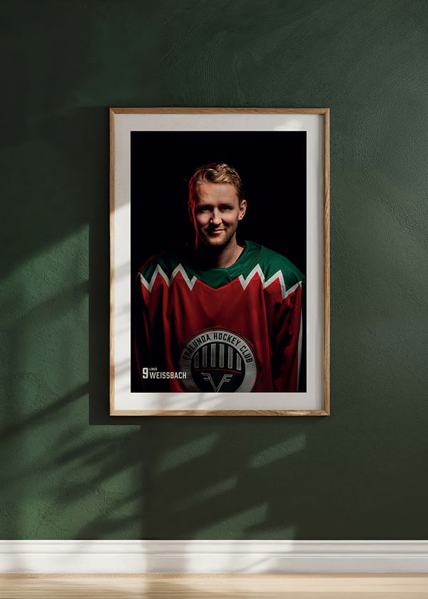 Poster Linus Weissbach #9 Frölunda HC 2025/2026 crossfade
