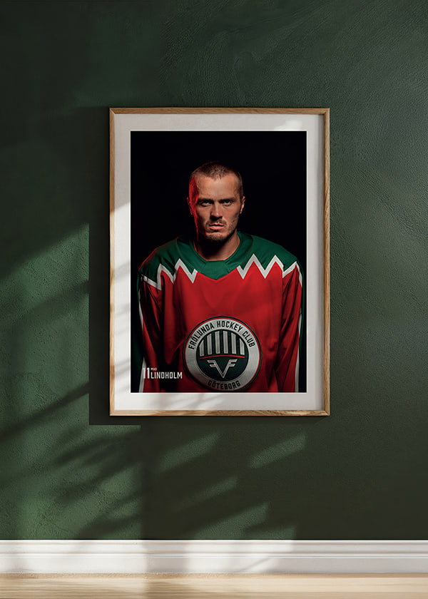 Poster Max Lindholm #11 Frölunda HC 2025/2026 crossfade