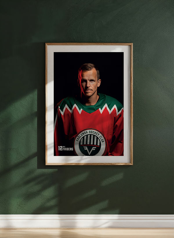 Poster Max Friberg #12 Frölunda HC 2025/2026 crossfade