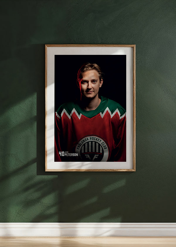 Poster Jacob Peterson #20 Frölunda HC 2025/2026 crossfade