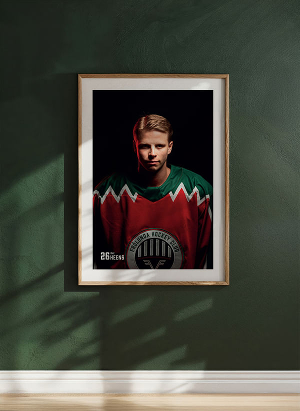 Poster Isac Heens #26 Frölunda HC 2025/2026 crossfade