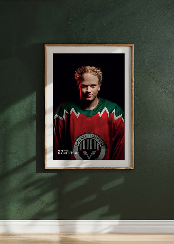 Poster Theodor Niederbach #27 Frölunda HC 2025/2026 crossfade