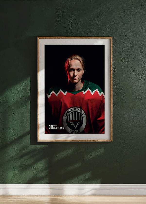 Poster Tobias Normann #30 Frölunda HC 2025/2026 crossfade