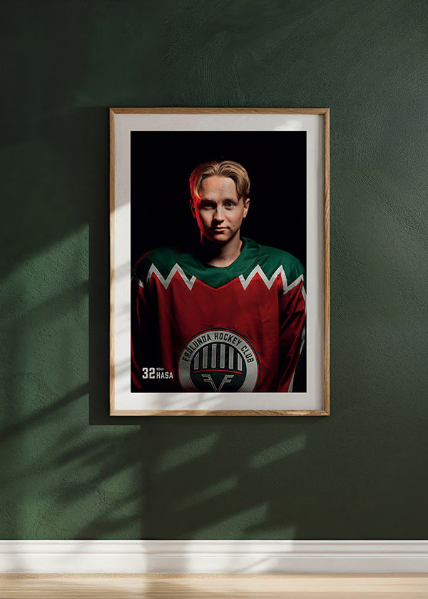 Poster Noah Hasa #32 Frölunda HC 2025/2026 crossfade