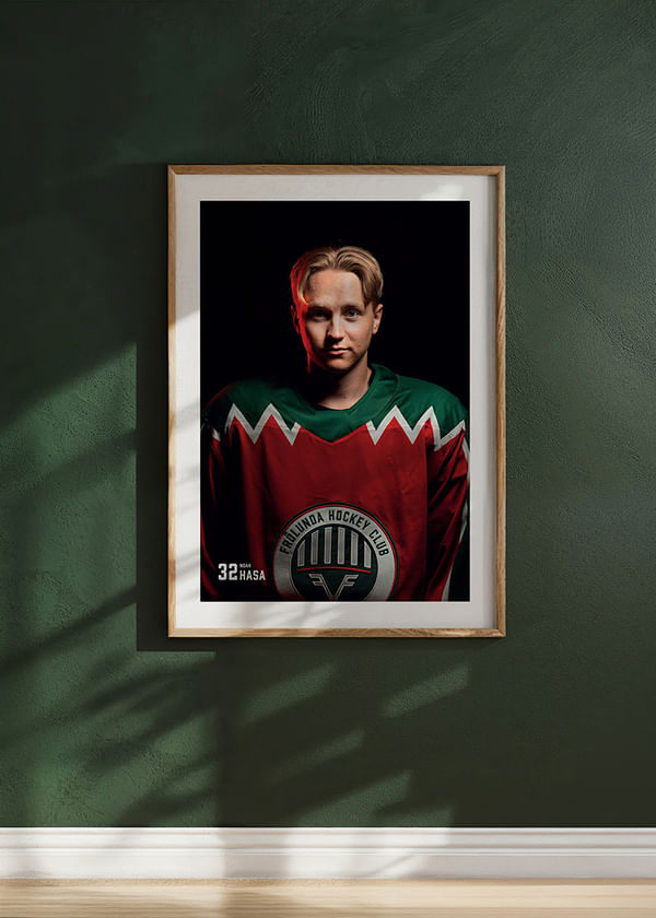 Poster Noah Hasa #32 Frölunda HC 2025/2026 crossfade