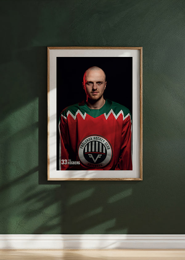 Poster Linus Högberg #33 Frölunda HC 2025/2026 crossfade