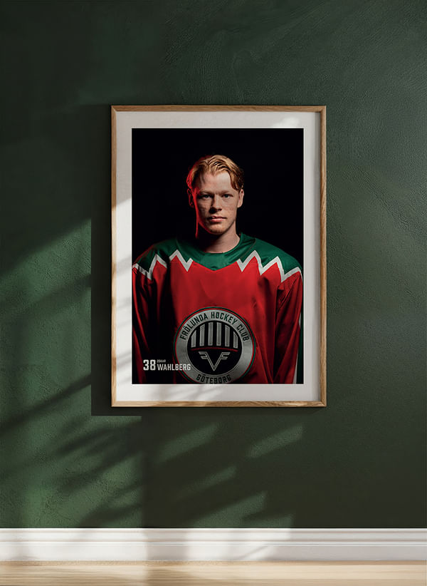 Poster Oskar Wahlberg #38 Frölunda HC 2025/2026 crossfade