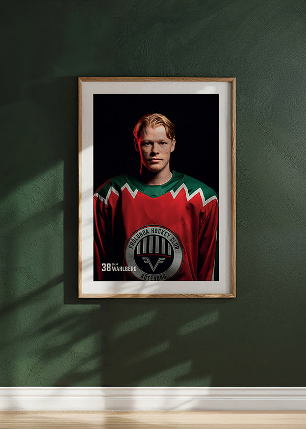 Poster Oskar Wahlberg #38 Frölunda HC 2025/2026 crossfade