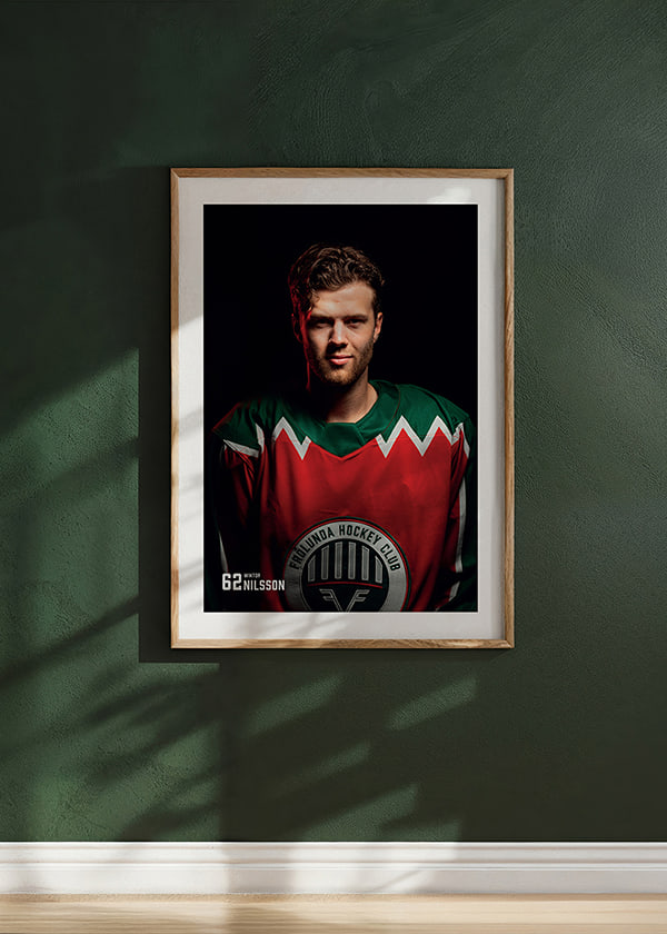 Poster Wiktor Nilsson #62 Frölunda HC 2025/2026 crossfade