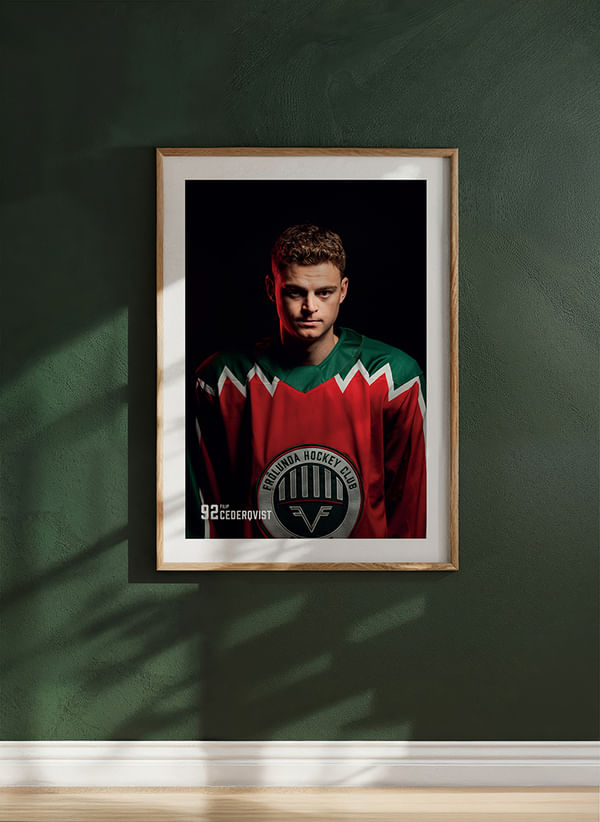 Poster Filip Cederqvist #92 Frölunda HC 2025/2026 crossfade