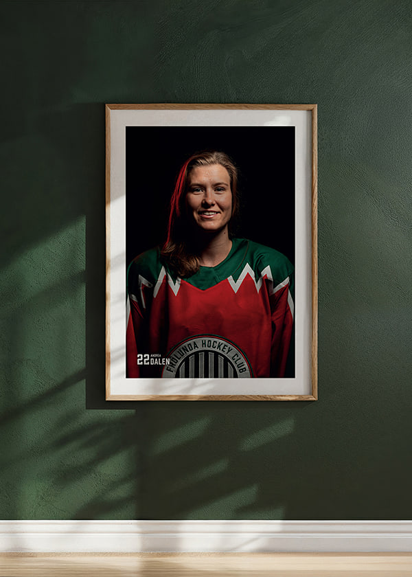 Poster Andrea Dalen #22 Frölunda HC 2025/2026 crossfade