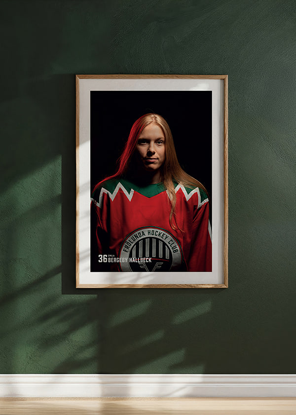 Poster Emilia Bergeby Hallbeck #36 Frölunda HC 2025/2026 crossfade