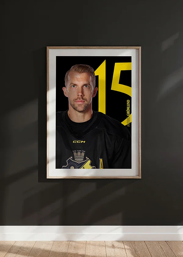 Poster Anders Grönlund #15 AIK Hockey 2025/2026 crossfade