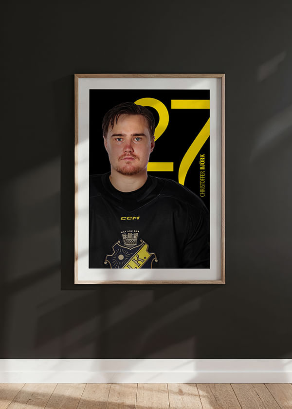Poster Christoffer Björk #27 AIK Hockey 2025/2026 crossfade