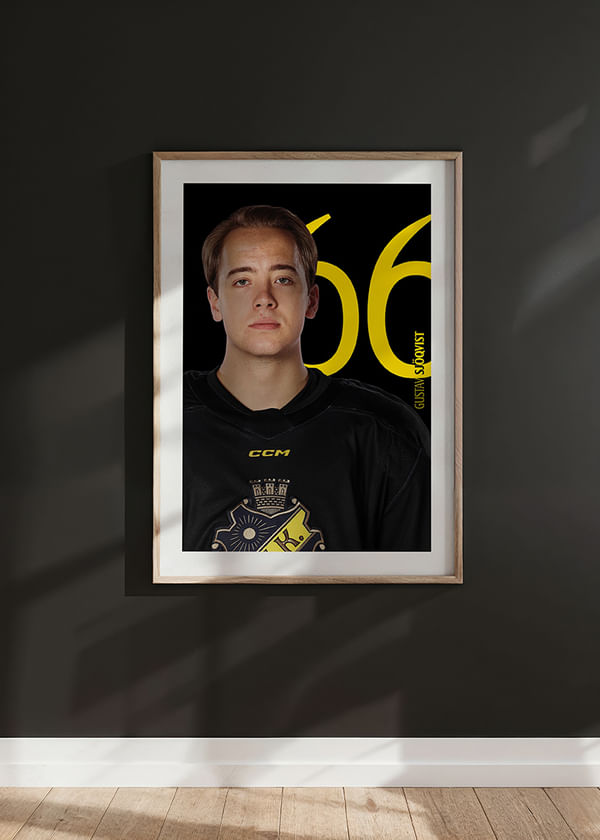 Poster Gustav Sjöqvist #66 AIK Hockey 2025/2026 crossfade