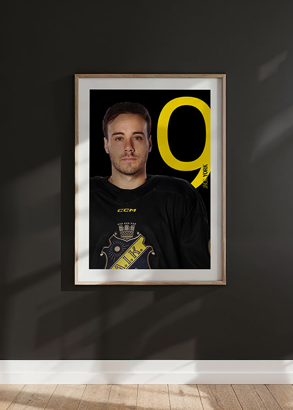 Poster Jack York #9 AIK Hockey 2025/2026 crossfade