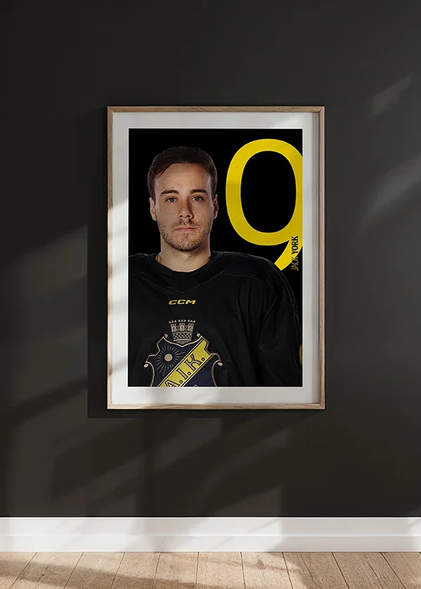 Poster Jack York #9 AIK Hockey 2025/2026 crossfade