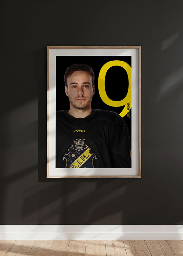 Poster Jack York #9 AIK Hockey 2025/2026 crossfade