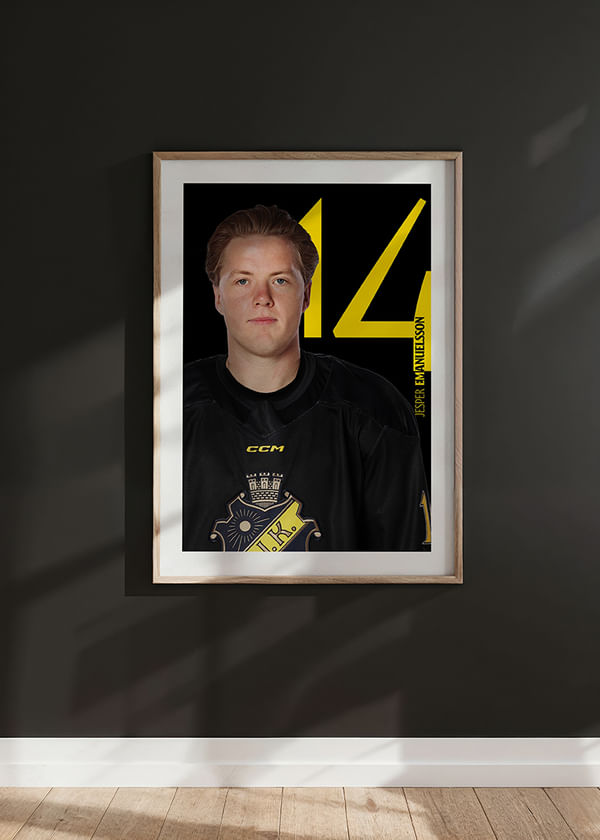 Poster Jesper Emanuelsson #14 AIK Hockey 2025/2026 crossfade