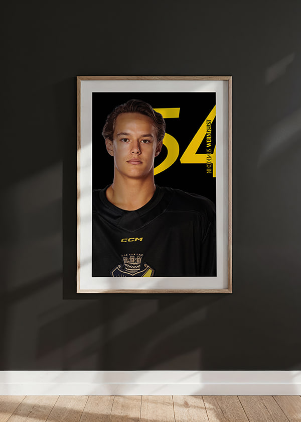 Poster Nikodemus Wernquist #54 AIK Hockey 2025/2026 crossfade