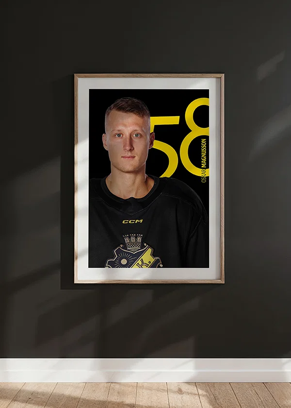 Poster Oskar Magnusson #58 AIK Hockey 2025/2026 crossfade