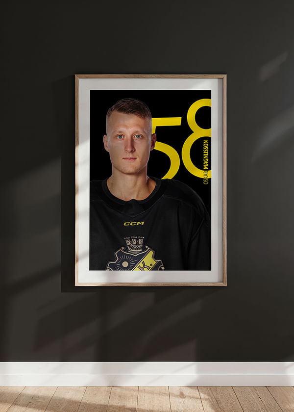 Poster Oskar Magnusson #58 AIK Hockey 2025/2026 crossfade