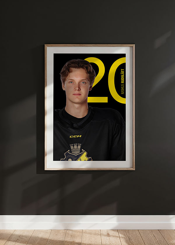 Poster Rasmus Rudslätt #20 AIK Hockey 2025/2026 crossfade
