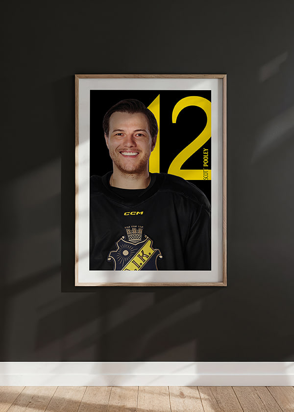 Poster Scott Pooley #12 AIK Hockey 2025/2026 crossfade