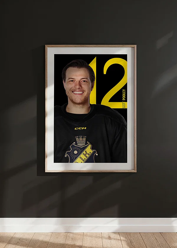 Poster Scott Pooley #12 AIK Hockey 2025/2026 crossfade