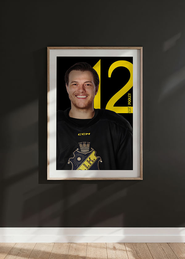 Poster Scott Pooley #12 AIK Hockey 2025/2026 crossfade