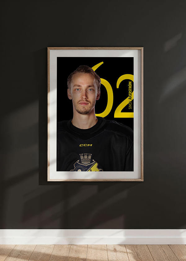 Poster Simon Åkerström #62 AIK Hockey 2025/2026 crossfade