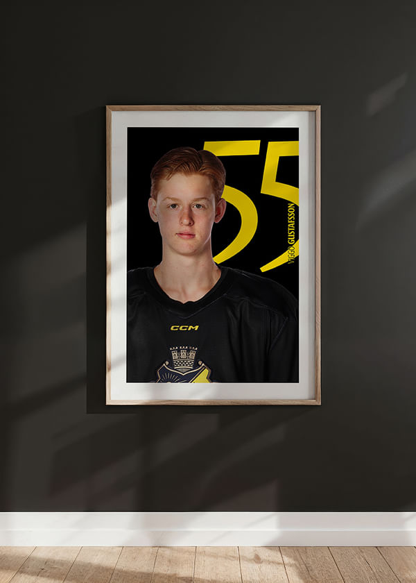 Poster Viggo Gustafsson #55 AIK Hockey 2025/2026 crossfade