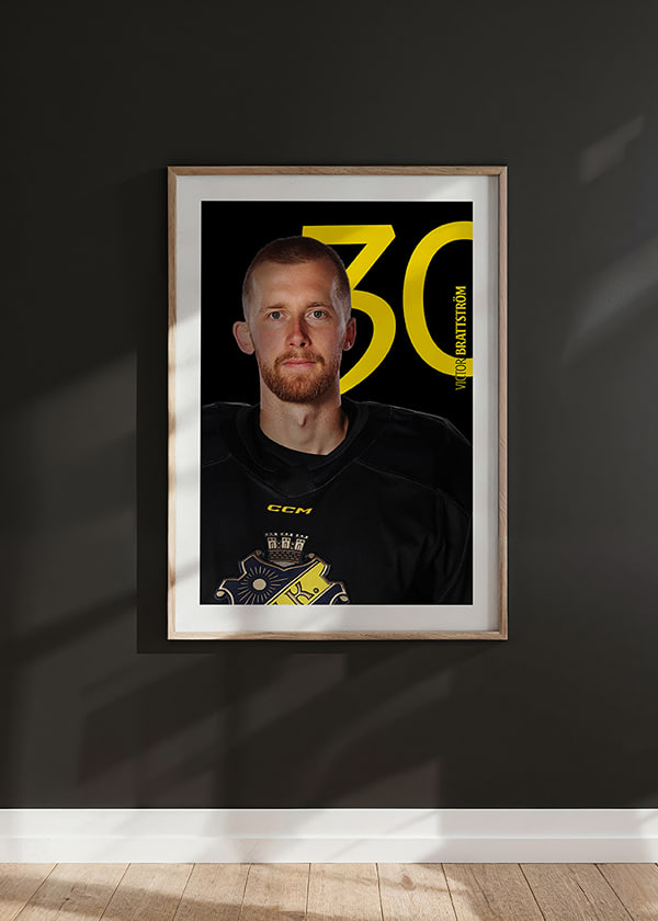 Poster Viktor Brattström #30 AIK Hockey 2025/2026 crossfade