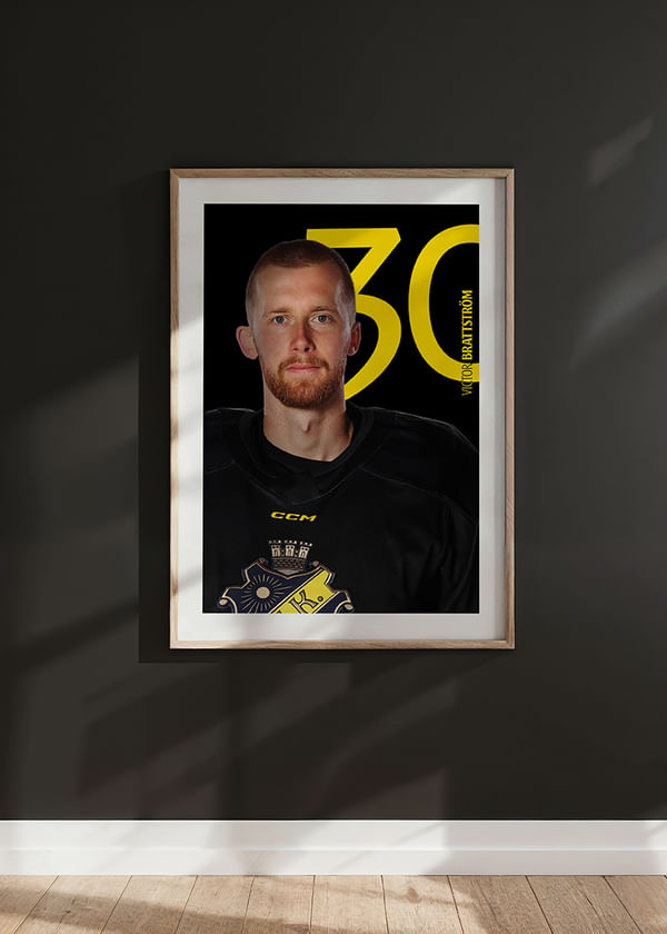 Poster Viktor Brattström #30 AIK Hockey 2025/2026 crossfade