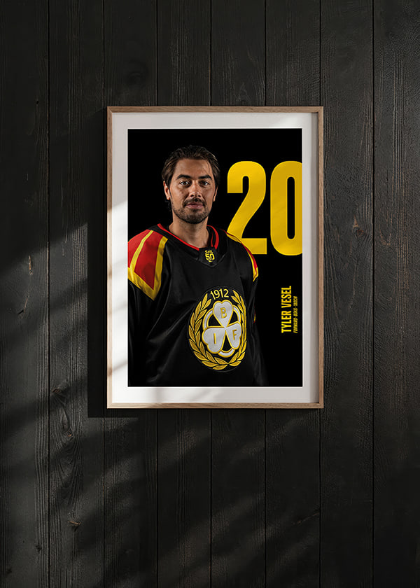 Poster Tyler Vesel #20 Brynäs IF 2025/2026 crossfade