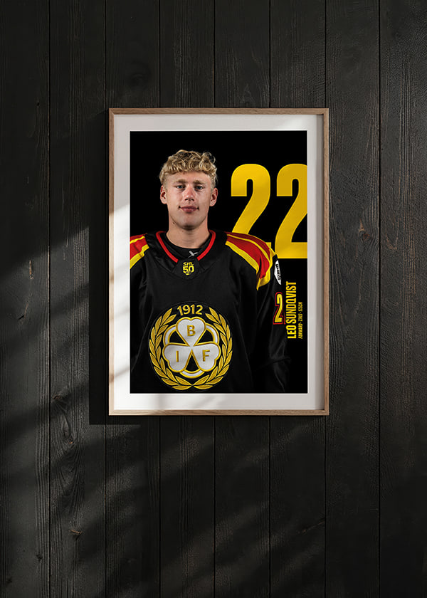 Poster Leo Sundqvist #22 Brynäs IF 2025/2026 crossfade