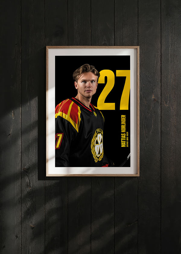 Poster Mattias Norlinder #27 Brynäs IF 2025/2026 crossfade