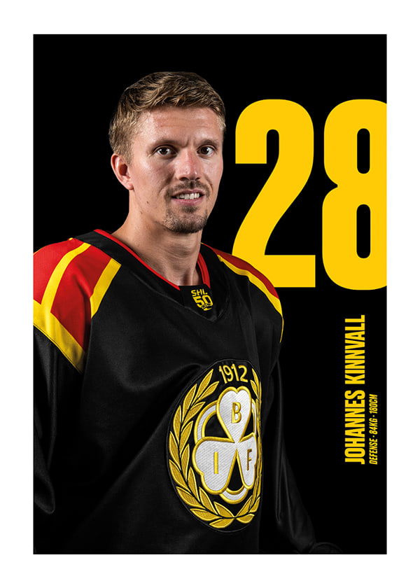 Poster Johannes Kinnvall #28 Brynäs IF 2025/2026