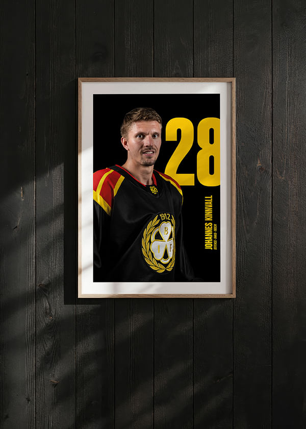Poster Johannes Kinnvall #28 Brynäs IF 2025/2026 crossfade
