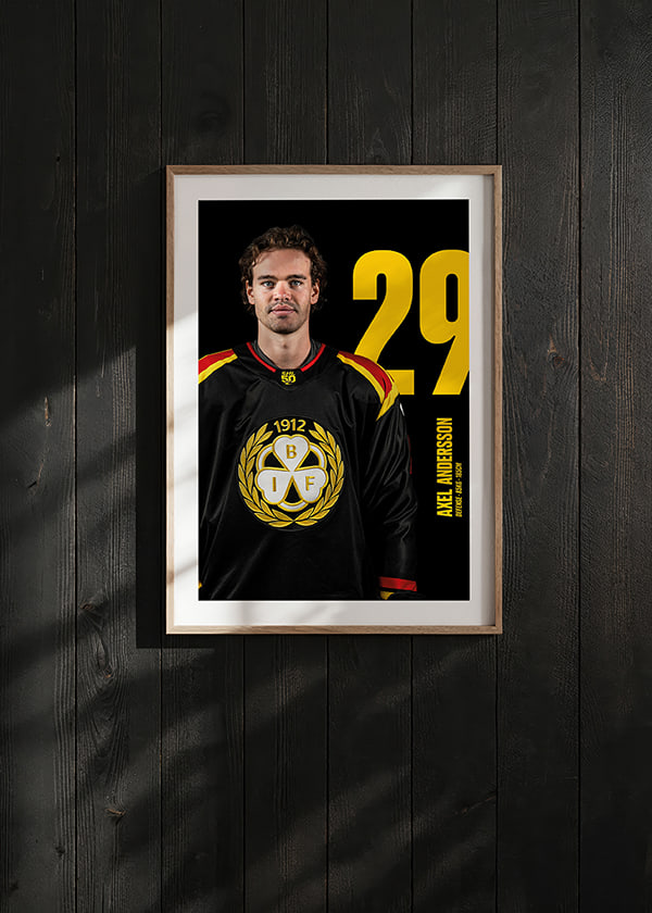 Poster Axel Andersson #29 Brynäs IF 2025/2026 crossfade