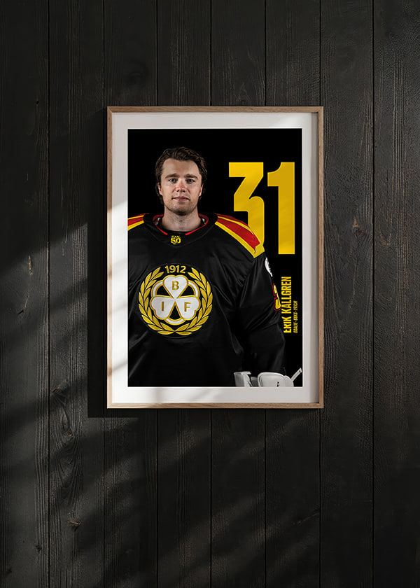 Poster Erik Källgren #31 Brynäs IF 2025/2026 crossfade