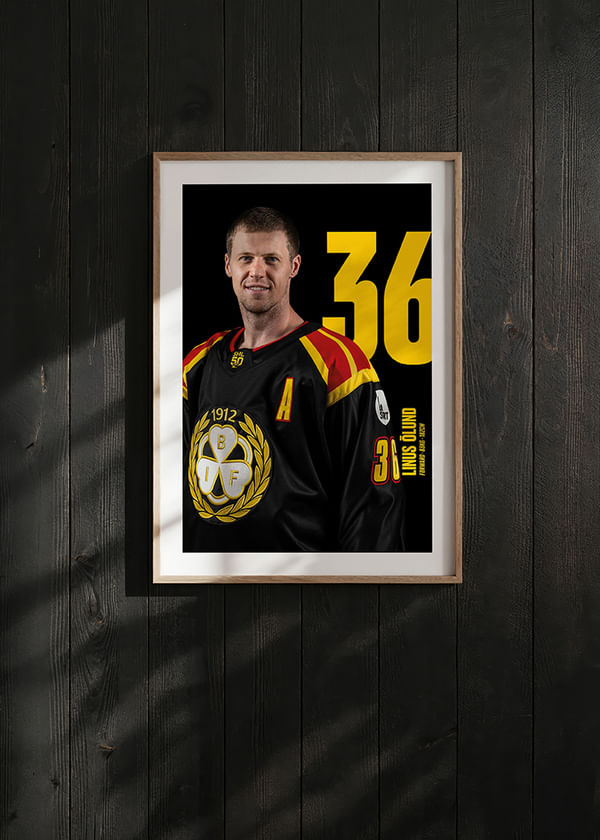 Poster Linus Ölund #36 Brynäs IF 2025/2026 crossfade