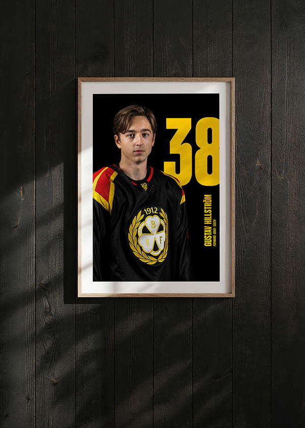 Poster Gustav Hillström #38 Brynäs IF 2025/2026 crossfade