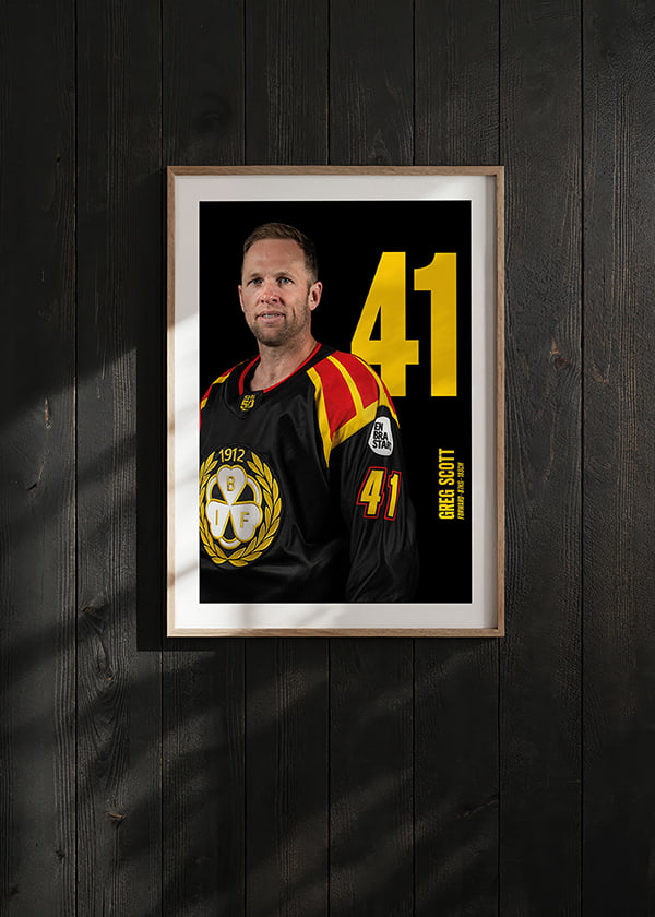 Poster Greg Scott #41 Brynäs IF 2025/2026 crossfade