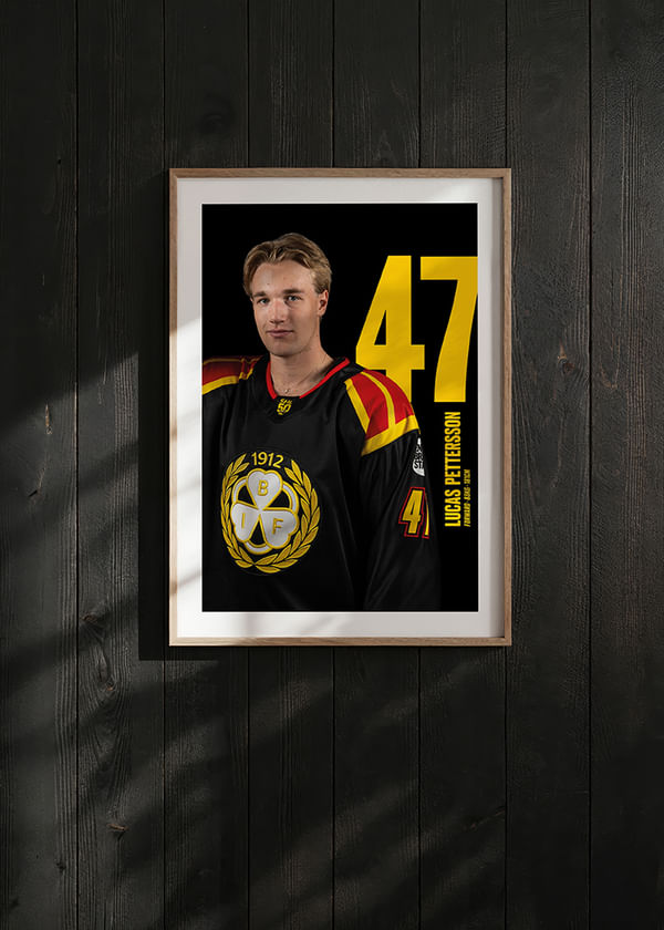 Poster Lucas Pettersson #47 Brynäs IF 2025/2026 crossfade
