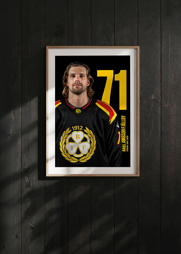 Poster Axel Jonsson Fjällby #71 Brynäs IF 2025/2026 crossfade
