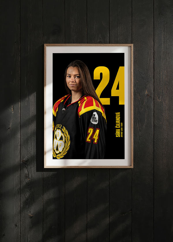 Poster Sara Cajanova #24 Brynäs IF 2025/2026 crossfade
