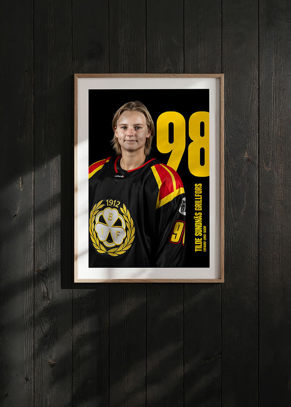 Poster Tilde Sundnäs Grillfors #98 Brynäs IF 2025/2026 crossfade