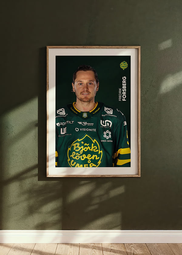 Poster Fredrik Forsberg #56 Björklöven 2025/2026 crossfade